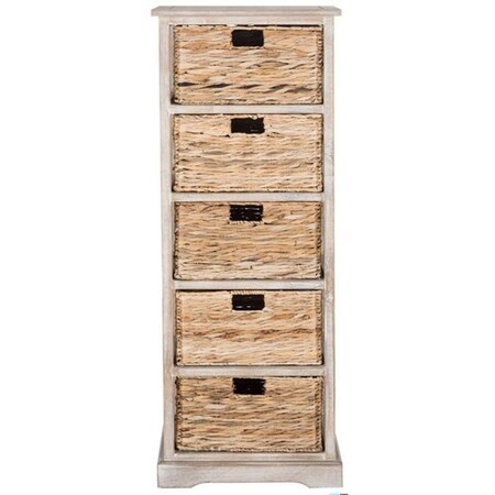 Safavieh Vedette 5 Basket Storage Chest- Vintage White - 46.1 x 13.4 x 17.3 in. AMH5739E